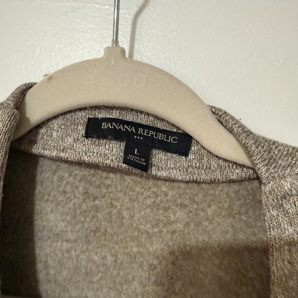 ✨Banana Republic Sweater Womens Asymmetrical Zip Knit Jacket Heathered Brown ✨🤎 - Picture 3 of 8